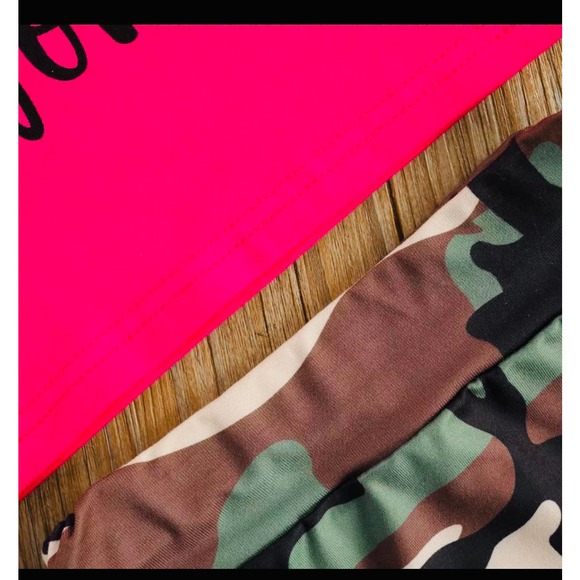 Baby Pink Camo 3 Piece Set 6M - Picture 4 of 5